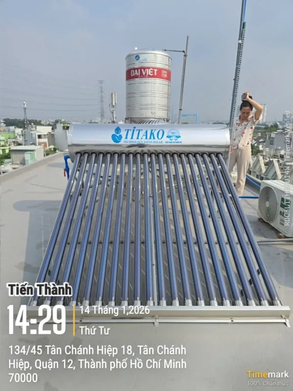 Quy trình lắp đặt máy nước nóng năng lượng mặt trời tại Bình Phước