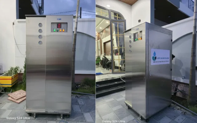 Bàn giao hệ thống lọc tổng đầu nguồn Clack 04 + UF tại nhà anh Trung Long An