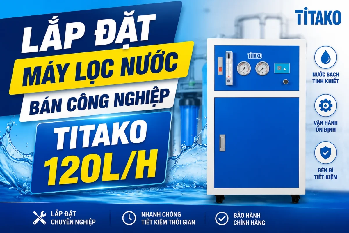 Lắp đặt máy lọc nước Titako bán công nghiệp 120L/H tại Long An