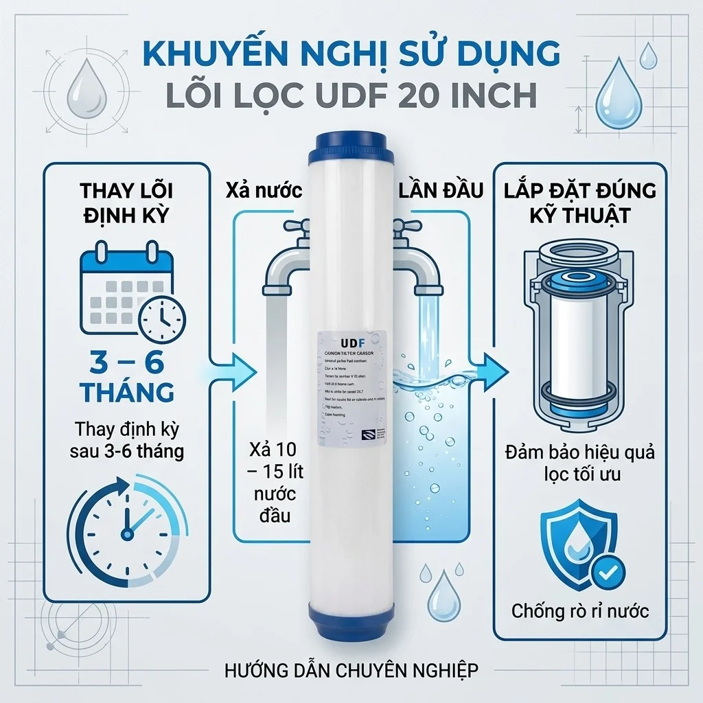 Khuyến nghị sử dụng lõi lọc UDF 20 Inch