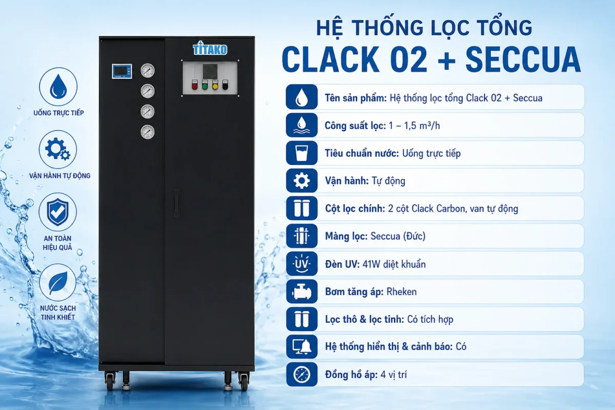 Hệ thống lọc tổng Clack + Seccua