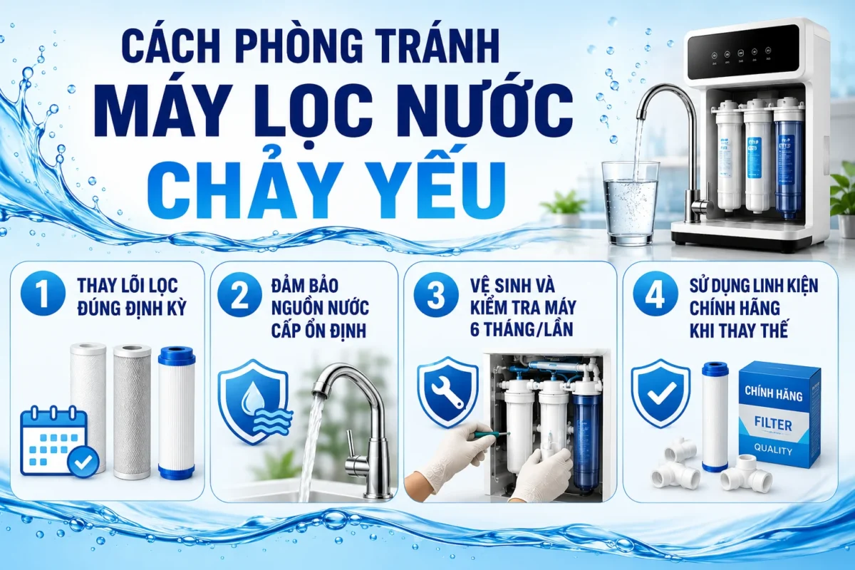 Cách phòng chống máy lọc nước chảy yếu