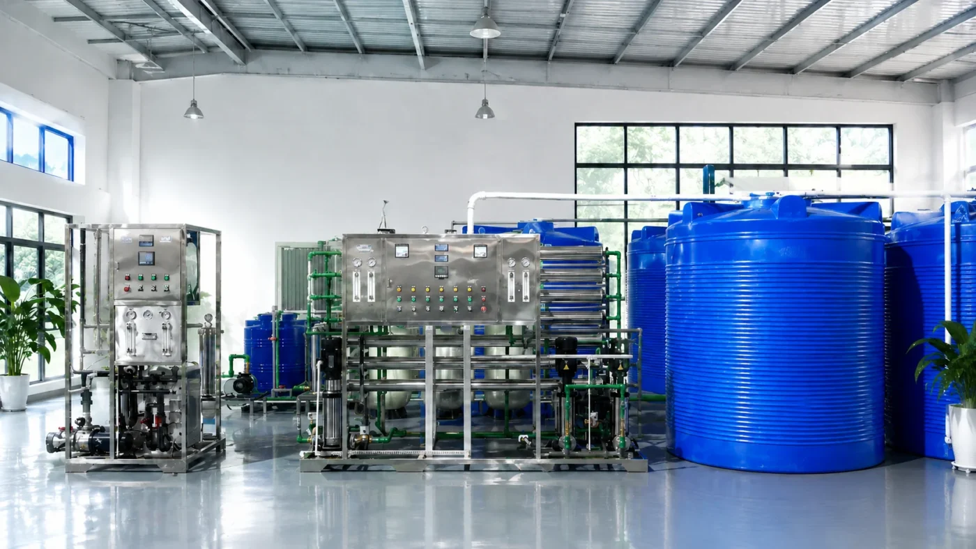 Dây chuyền lọc nước đóng bình, đóng chai 1500l/h