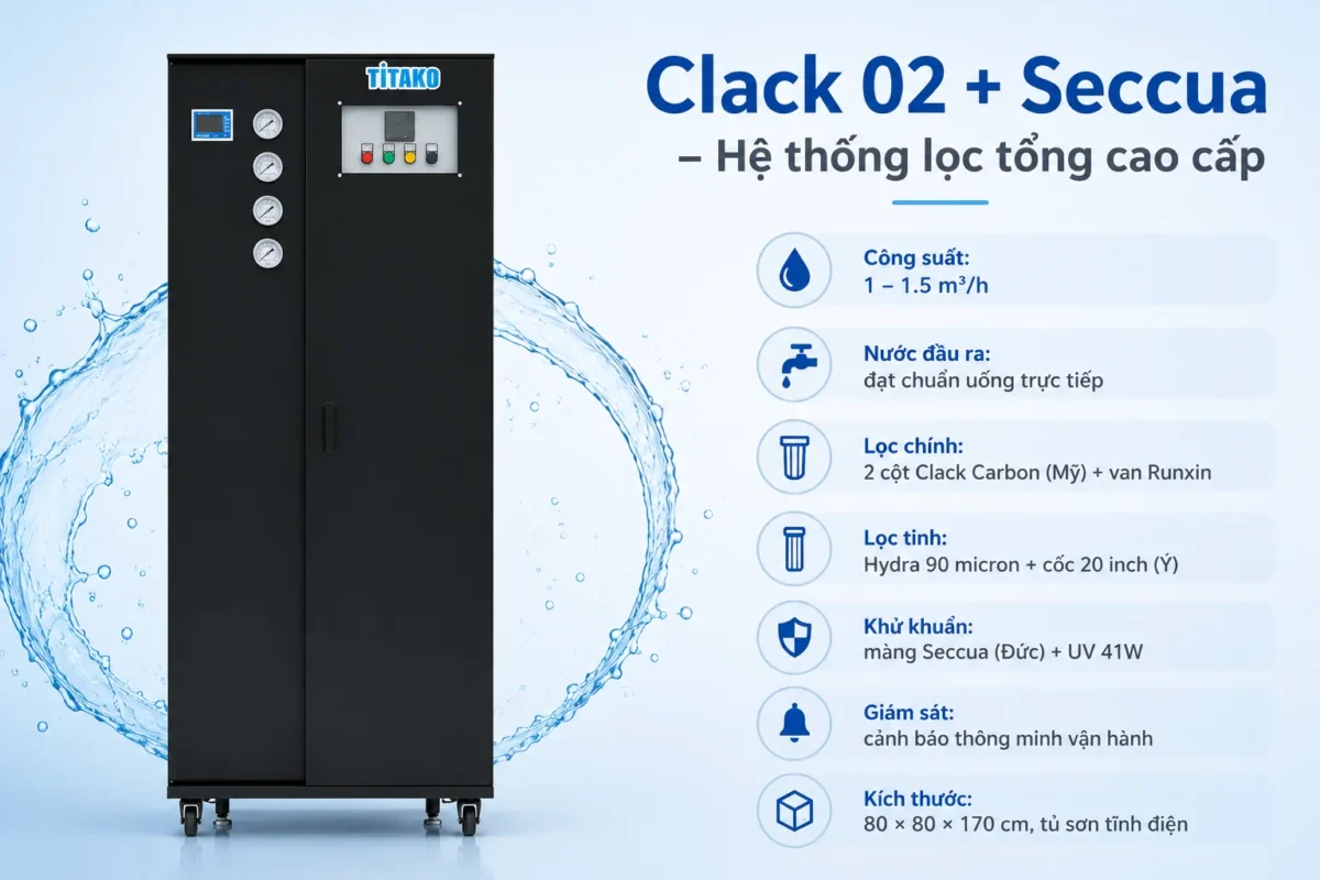 Hệ thống lọc tổng Clack 02 + Seccua