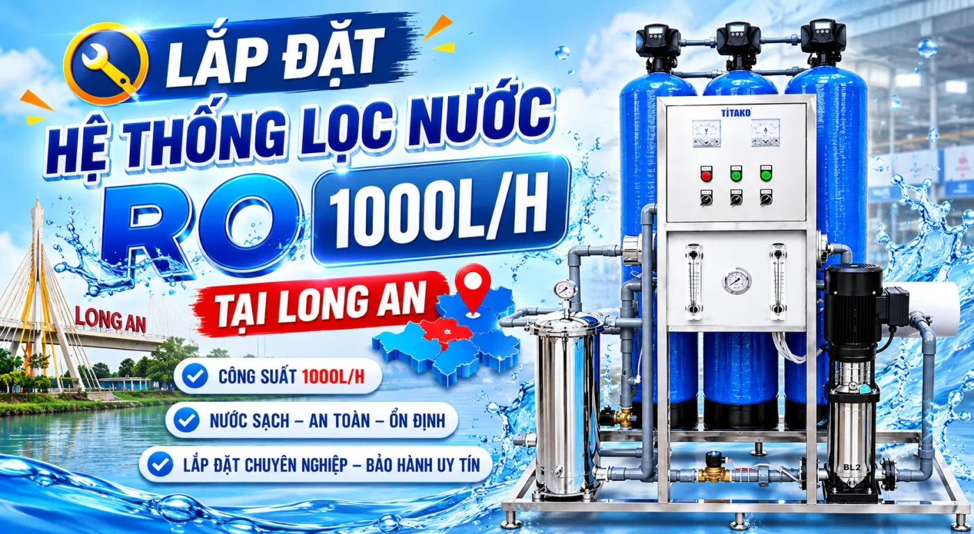 Lắp đặt hệ thống lọc nước RO 1000L/H cho nhà chị Trinh Long An
