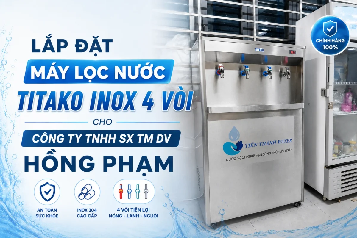 Lắp đặt máy lọc nước Titako Inox 4 vòi cho Công ty Hồng Phạm