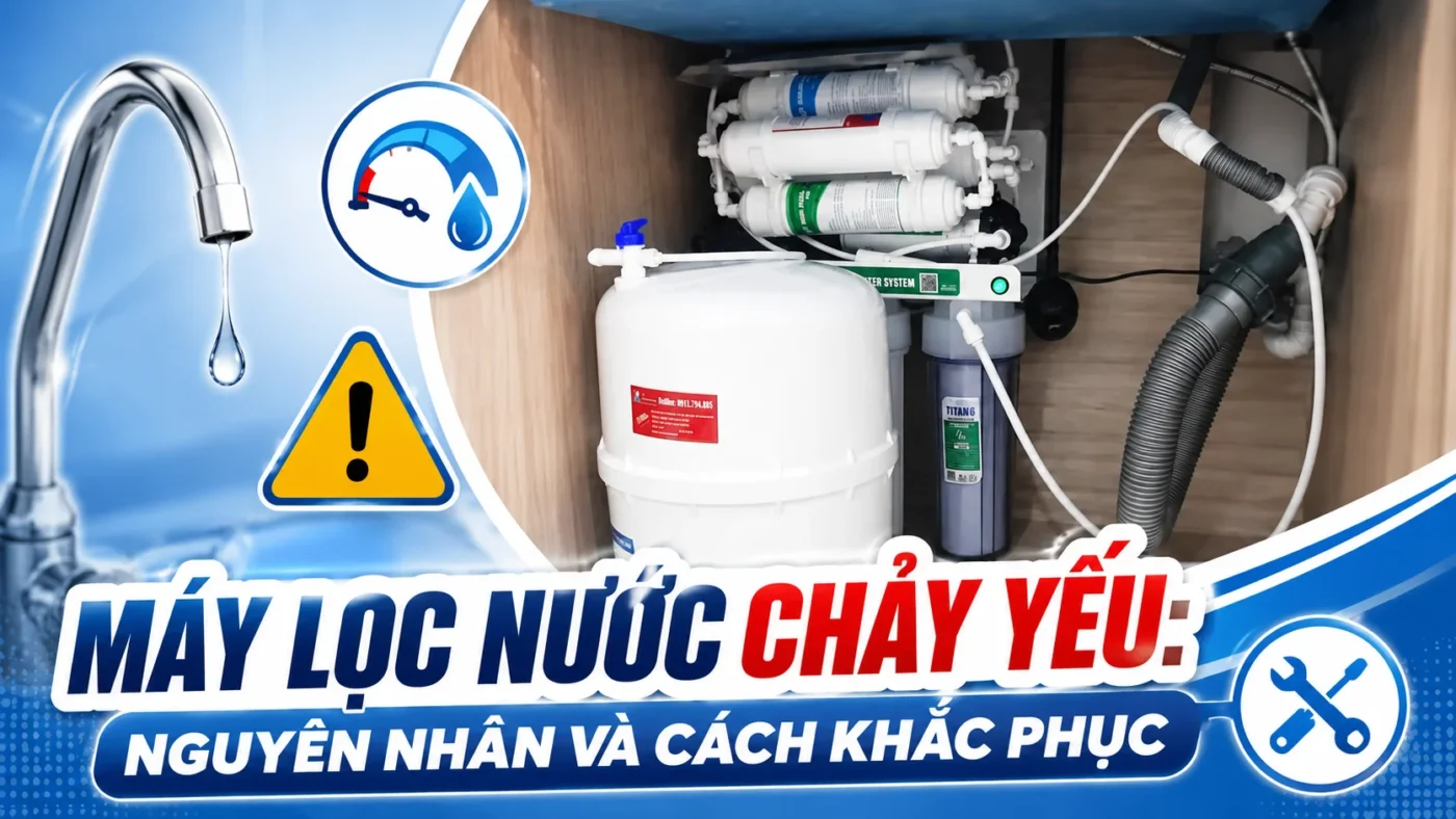 Máy lọc nước chảy yếu: Nguyên nhân và cách khắc phục tại nhà