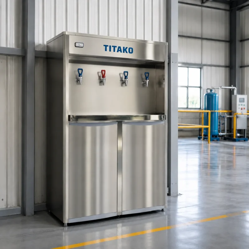 Máy lọc nước Titako nóng lạnh 4 vòi cho nhà xưởng