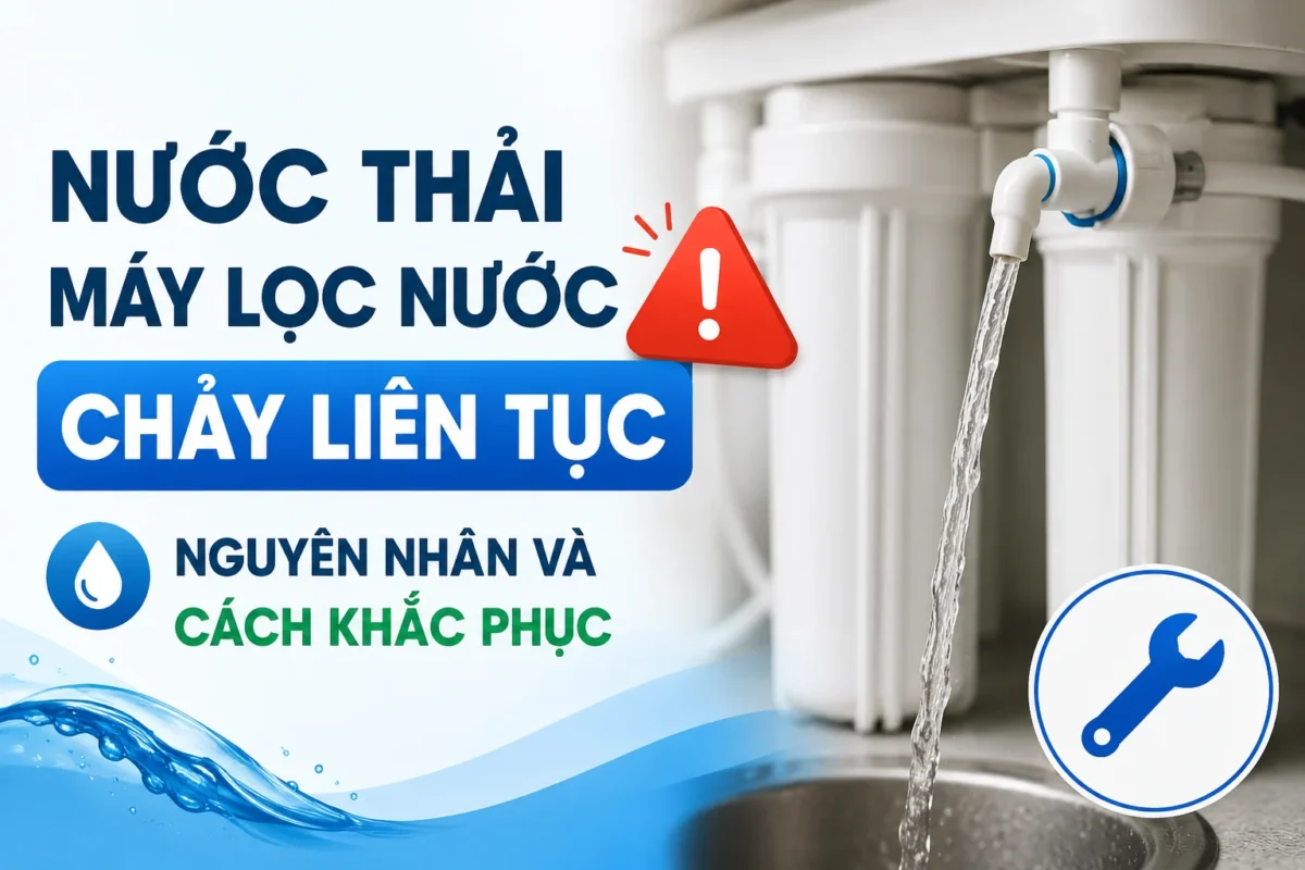 Nước thải máy lọc nước chảy liên tục: Nguyên nhân và cách khắc phục