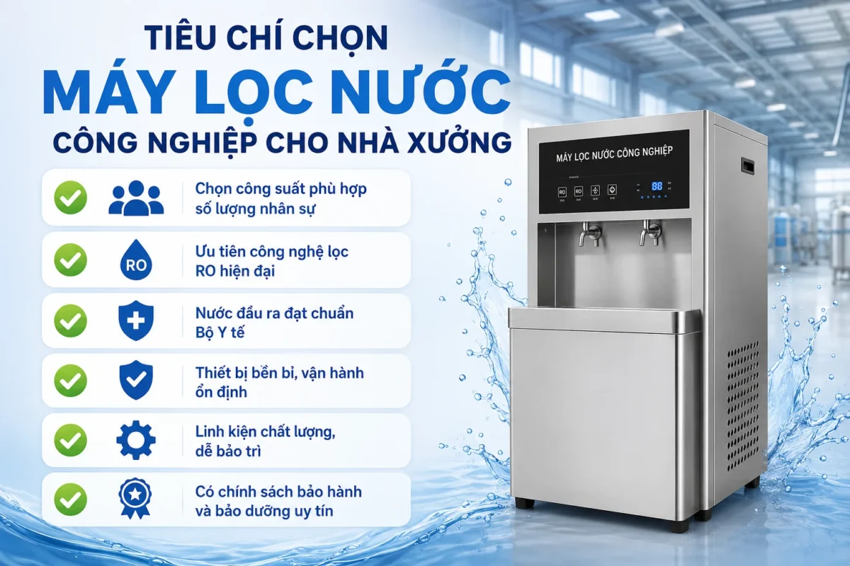 Tiêu chí chọn máy lọc nước công nghiệp cho nhà xưởng