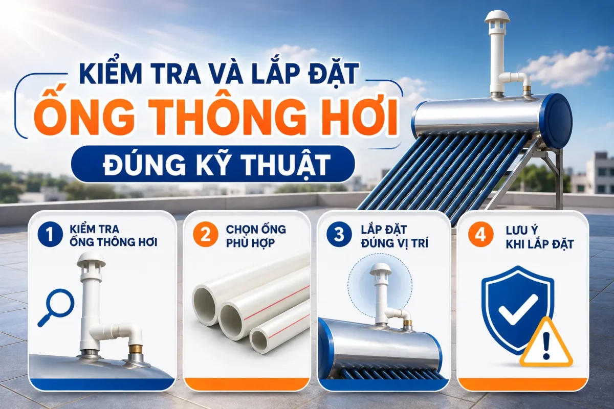 Kiểm tra và lắp đặt ống thông hơi đúng kỹ thuật