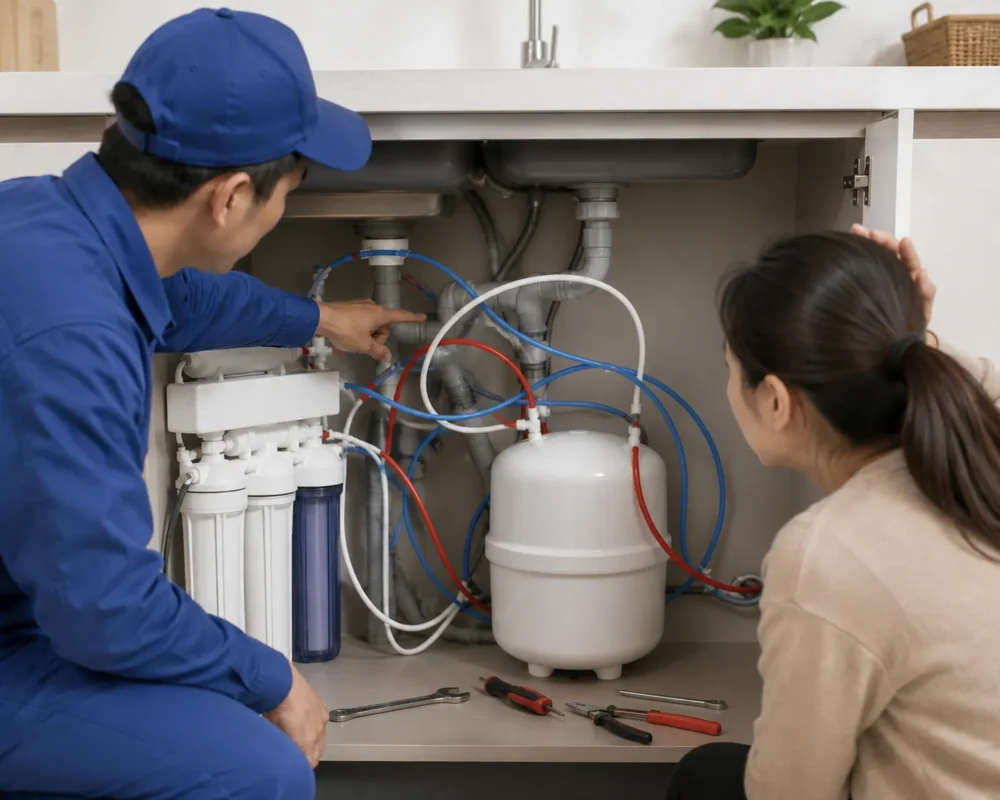 Thợ lắp đặt sai đường ống nước