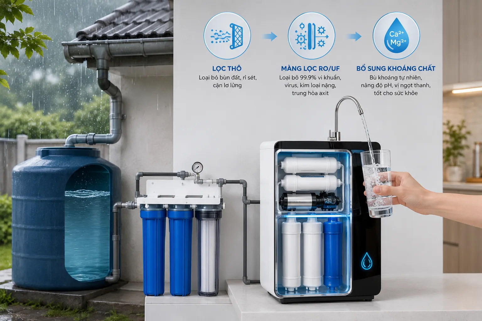 Giải pháp nước uống an toàn từ nước mưa