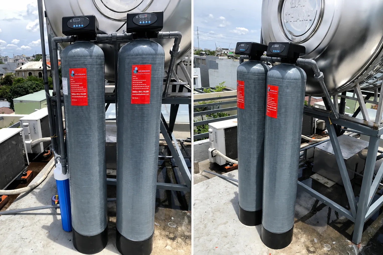 Hệ thống cột lọc áp lực