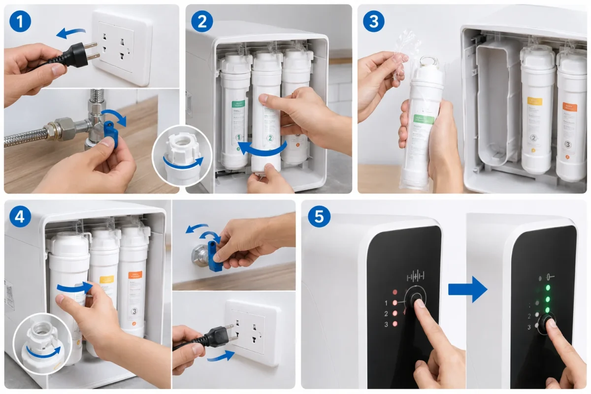 Hướng dẫn tự thay lõi lọc nước Aosmith tại nhà