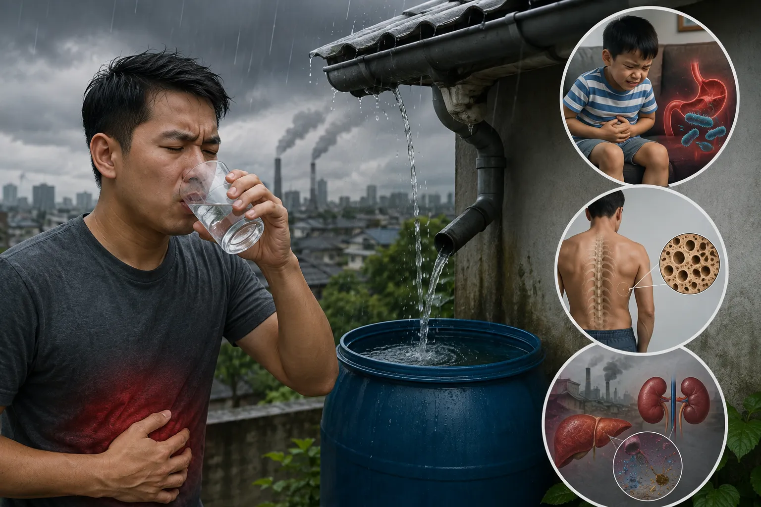 Tác hại khi uống nước mưa chưa qua xử lý