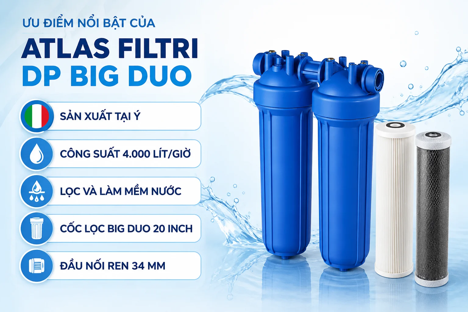 Ưu điểm nổi bật của Atlas Filtri DP Big DUO Italya