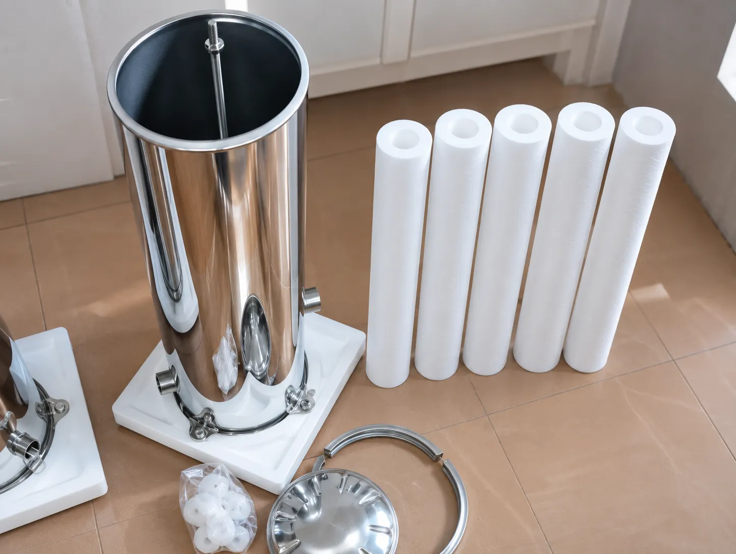 Cấu tạo phin lọc Inox 5 lõi 20 Inch