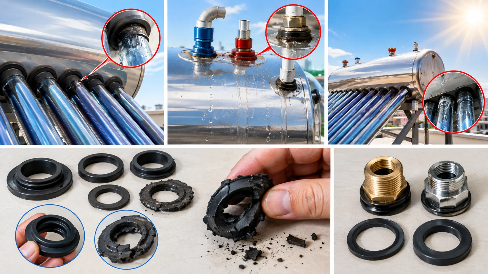 Dấu hiệu nhận biết Ron máy nước nóng NLMT bị hỏng
