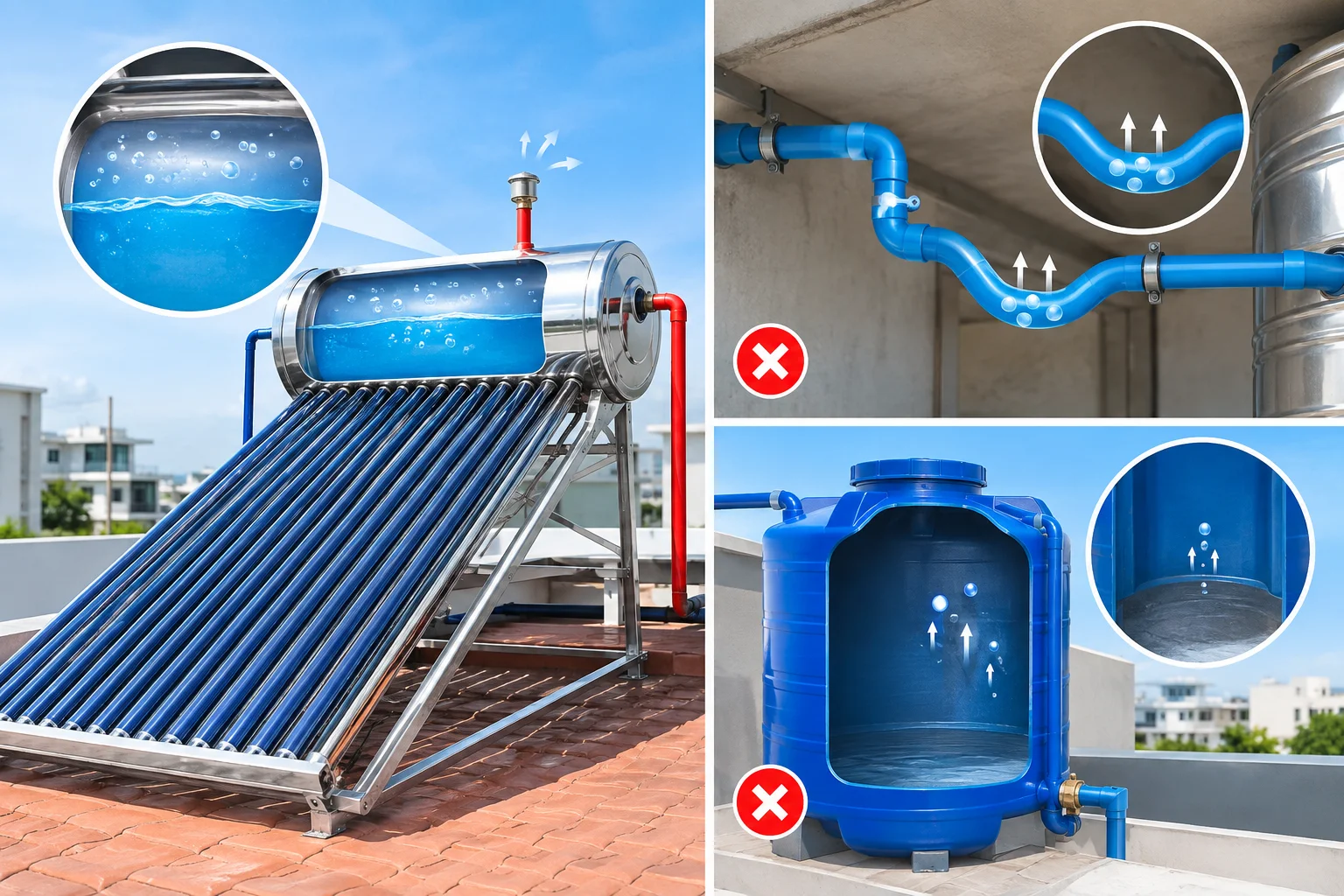 Nguyên nhân khuyến máy nước nóng năng lượng mặt trời bị e khí