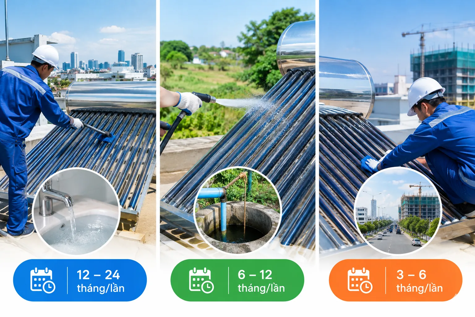 Thời điểm vệ sinh máy nước nóng NLMT