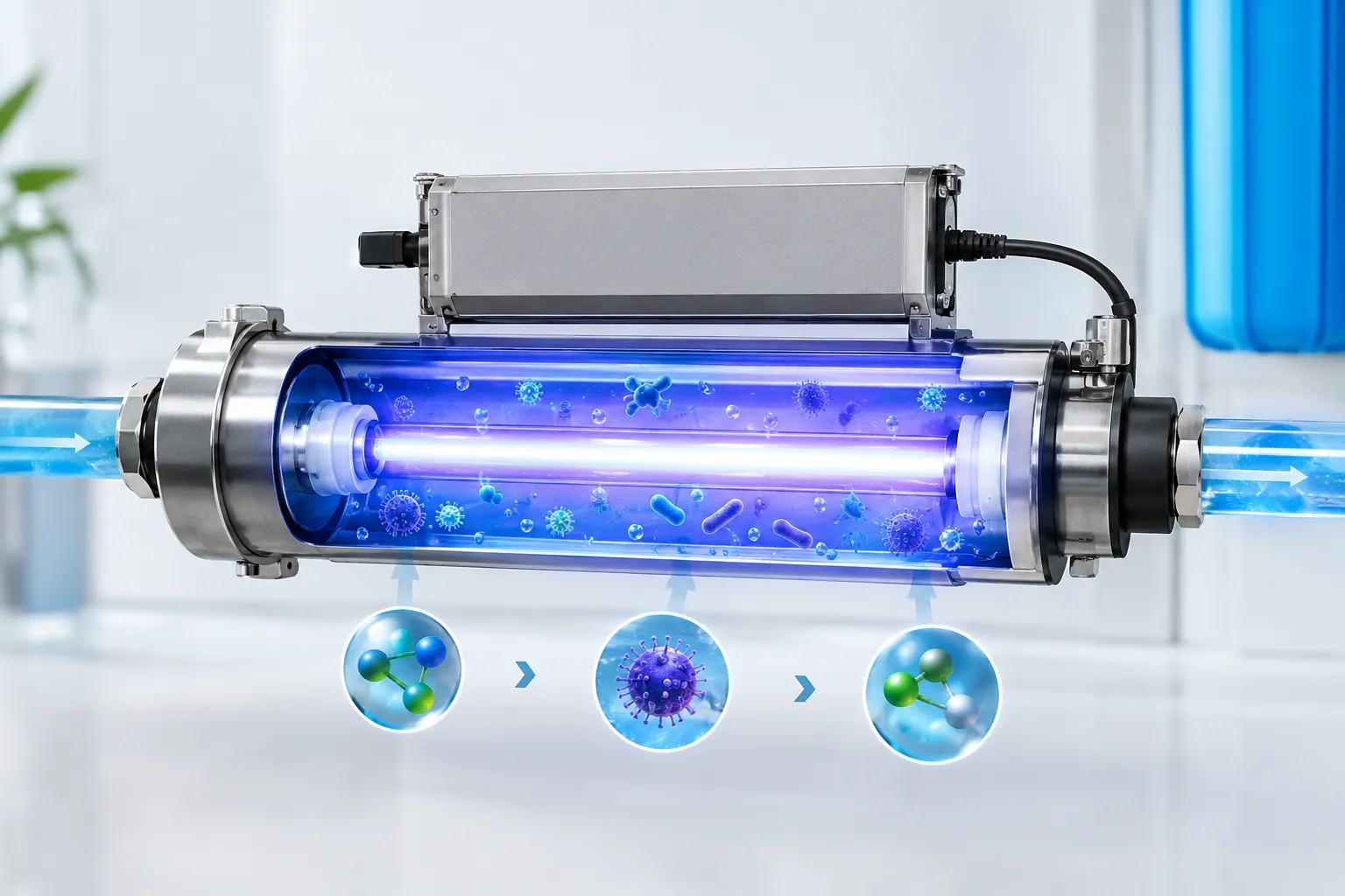 Khử Clo bằng đèn UV