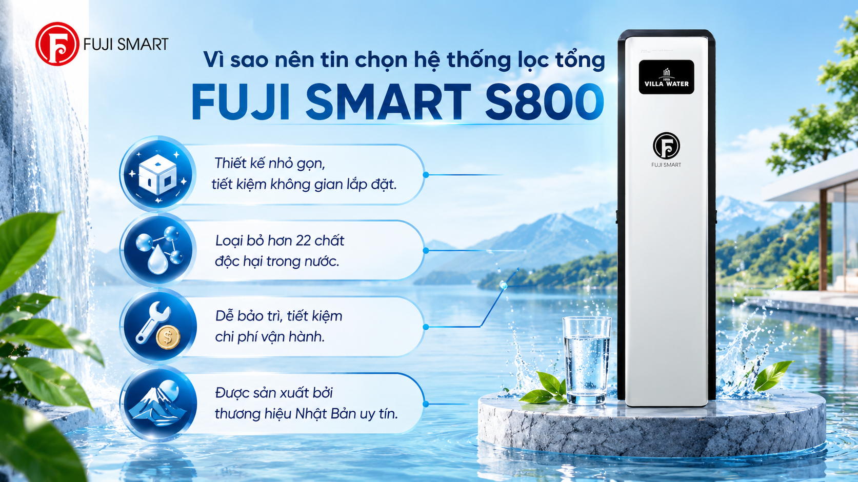 Lý do nên chọn hệ thống lọc tổng Fuji Smart S800