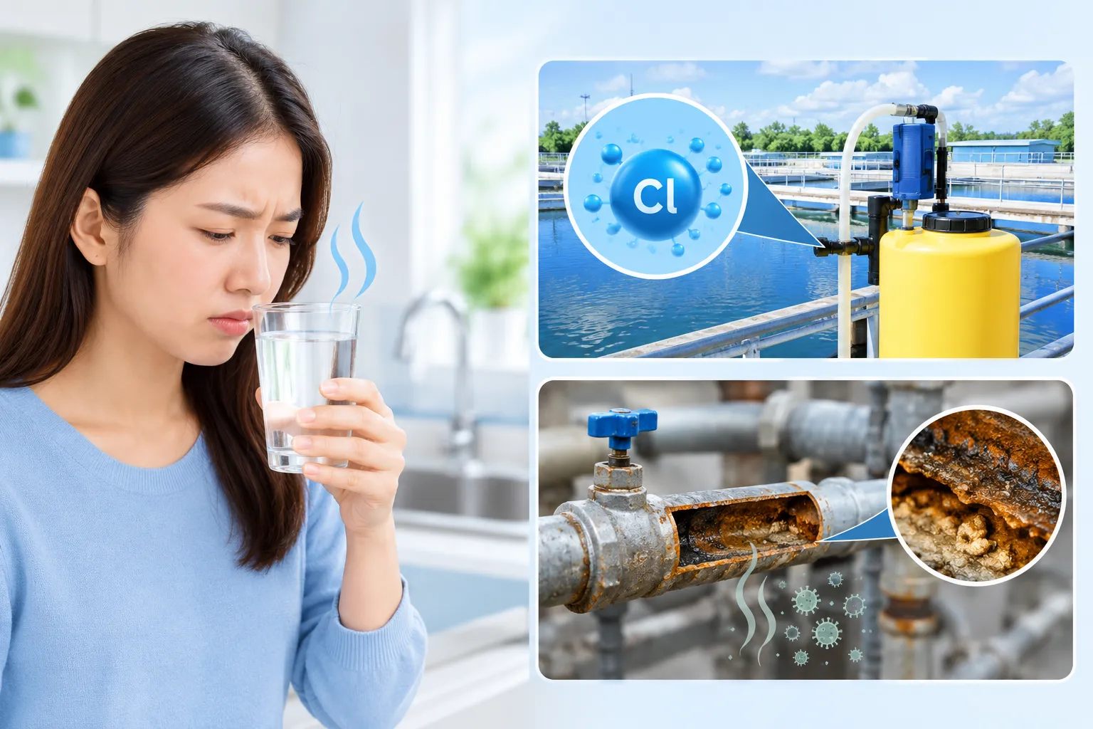 Tại sao nước sinh hoạt có màu Clo